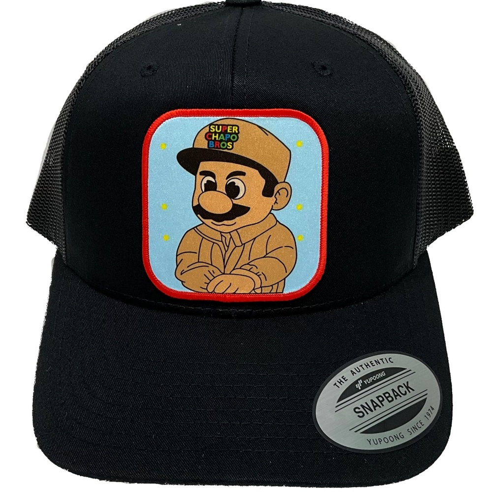 Súper chapo bros red hat black mesh